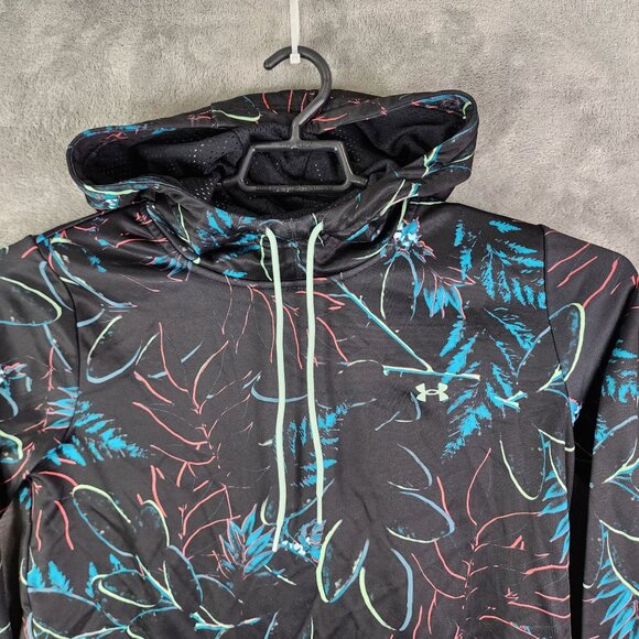 Womens Under Armour Loose Fit Hooded Pullover Sweatshirt Multicolor Leaf Size S - Picture 4 of 12